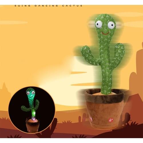 Electronic Dancing Cactus Singing Dancing Decoration Electronic Baby Cactus Toy Plush Shake Dancing Sing Cute Children Music Toy