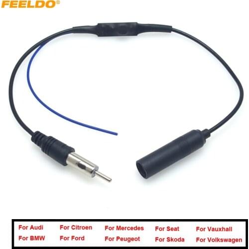 FEELDO 1PC Car Radio FM Antenna Adapter Installation Connector Cable for Volkswagen BMW AUDI Ford Plug Wire Harness Installation