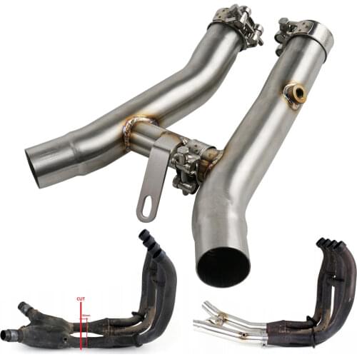 Motorcycle Muffler De-cat Pipe Decat Exhaust Pipe For GSX 1300 R HAYABUSA 2008 2009 2010 2011 2012 2013 2014 2015 2016 2017 2018
