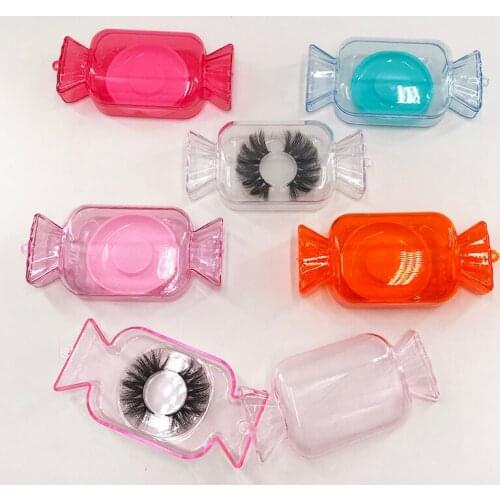Hot Selling Lash Case Pink Clear Candy Eyelash Packaging without Lash Custom Packaging