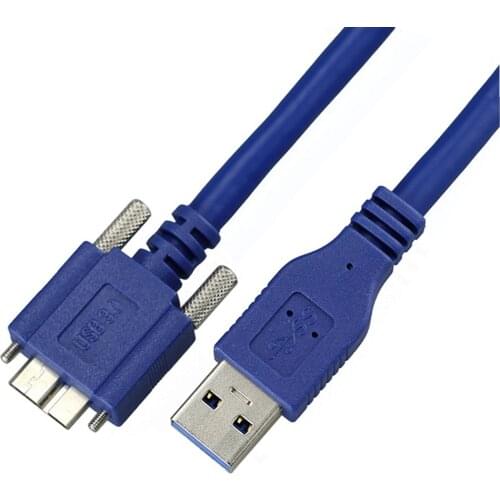 5Gbps Micro B USB 3.0 Micro B Cable Wire With Panel Mount Screw Lock Connector Cord Prevent Come off 1.8m 2m 3m 5m 2 3 5 meters
