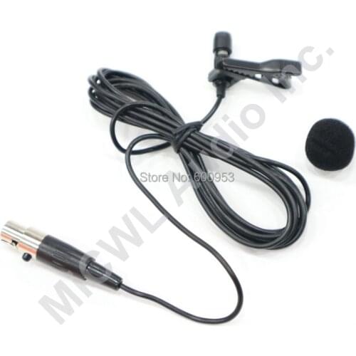 Mini 4Pin Condenser Cardioid Tie Clip Lapel Lavalier Microphone for Shure ULX SLX PGX UT GLX Wireless BodyPack Transmitter 1.8m