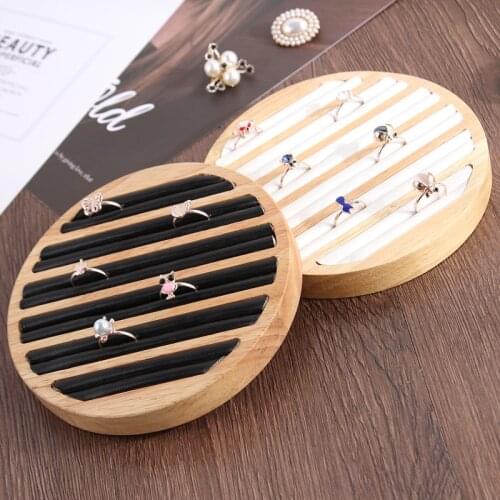 High Quality Bamboo Ring Earring Jewelry Tray Ear Stud Case Jewelry Storage Organizer Women Ring Jewelry Display Tray