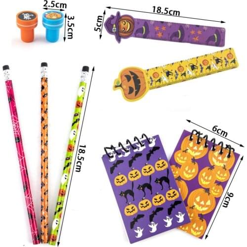 1Set Halloween Assorted Stamps Kids Gift Set Halloween School Stationery Set