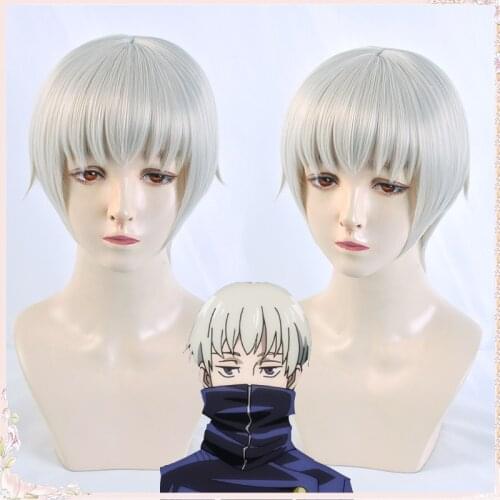 Jujutsu Kaisen Inumaki Toge cosplay wigs anime hair Heat Resistant Synthetic Hair Hallowee tattoo Free Wig Cap