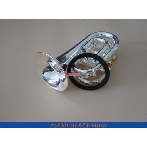 Silver Plated Pocket Trumpet Bb Horn With Case and Free LORICO Ring Mute