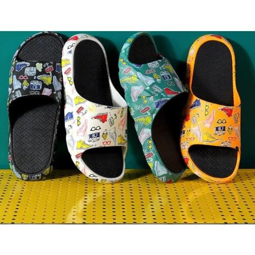 2021 Luxury Brand Slides Men Shoes Women Slippers Indoor House Slippers Graffiti Casual Beach Slipper EVA Quality Cartoon Shoes
