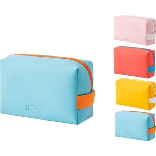 Makeup Bag Women Small Cosmetic Toiletry Bag Pouch PU Leather Travel Storage Organiser Waterproof for Girl Ladies