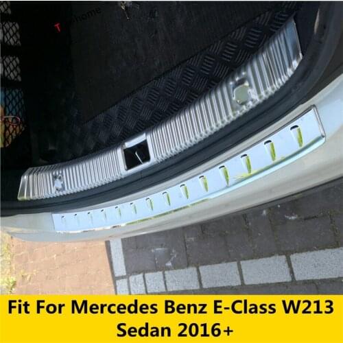 Yimaautotrims Rear Bumper Protector Trunk Guard Sill Plate Cover Trim For Mercedes Benz E-Class E CLASS W213 Sedan 2016 - 2021