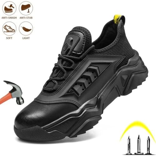 Safety Shoes Man Indestructible Steel Toe Cap Anti-puncture Anti-smashing Work Boots Light Comfort Protective Outdoor Boot