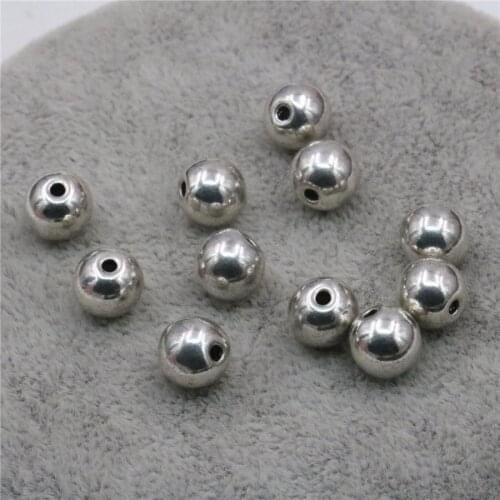 10PCS 8mm Accessory Carved Round Spacers Copper DIY Finding Lucky Loose Beads Ball Craft Women Girls Jewelry Making Design Metal