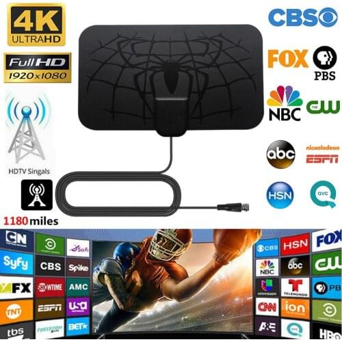 1180 Miles 4K Digital HDTV Indoor Antenna With Amplifier Signal Booster TV Radius Surf HD Antennas Aerial