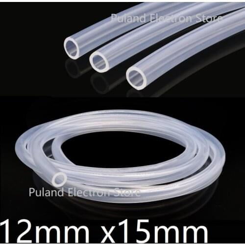 12x15 Silicone Tubing ID 12mm OD 15mm Food Grade Flexible Drink Tubing Pipe Temperature Resistance Nontoxic Transparent