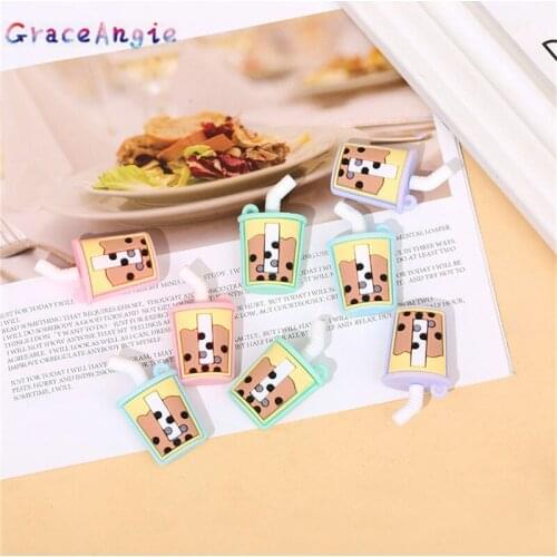 8pcs Food & Beverages Jewelry Charms For Keychain Milk Tea for jewelry making Pendants for DIY Necklaces Bracelets Bangle Gift