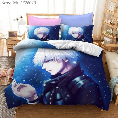 Anime Tokyo Ghoul 2/3pcs Bedding Set Suit Kid Quilt Cover Cartoon 3D Printed Bed Child Bedroom Bed Duvet Cover Bedclothes 02