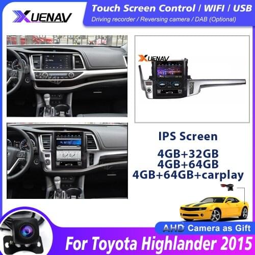 12.1 inch Car Autoradio GPS Navigation Multimedia DVD player for Toyota Highlander 2015 Android Car radio tap recorder