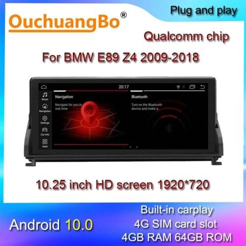 Ouchuangbo Qualcomm android 10 car radio gps multimedia for 10.25 inch E89 Z4 2009-2018 with 1920*720 HD screen 8 core 4GB+64GB