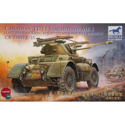BRONCO CB35017 1/35 Canadian T17E1 Staghound Mk.l Equipped 60LB Rocket Launch - Scale Model Kit