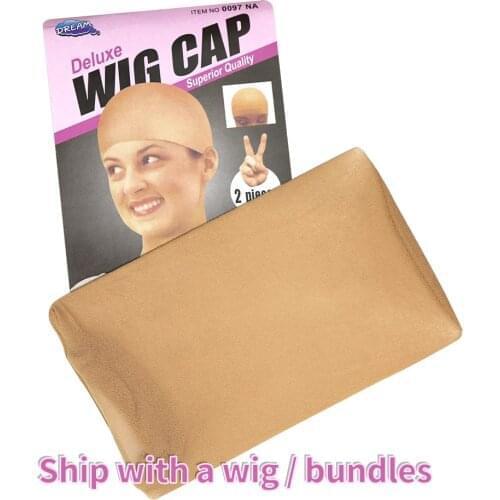 Dollfacehair Wig 2Pcs High Quality Wig Cap Brown Stocking Cap Human Hair Wig Caps Stocking Elastic Liner Mesh For Making Wigs