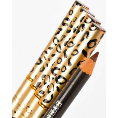 Leopard print double - head eyebrow pencil waterproof and durable not to remove the perfect eyebrow pencil