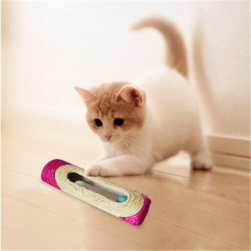 Pet Cat Kitten Toy Rolling Sisal Scratching Post Trapped With 3 Ball Toys for Cat interactive Training Scratching Cat Toys