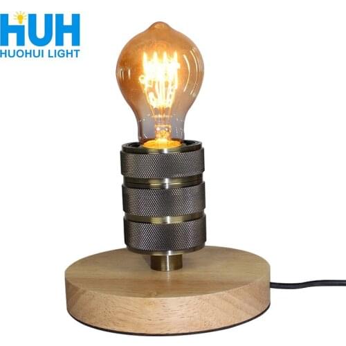 Table Lamps Vintage American Retro Style Desktop Reading study Decoration Solid Wood Aluminum Material E27 led Base Lamp Holder