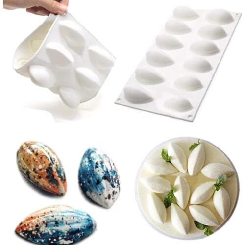 New 3D Quenelle Shaped Silicone Dessert Mold Mousse Cake Cheesecakes Baking Pan