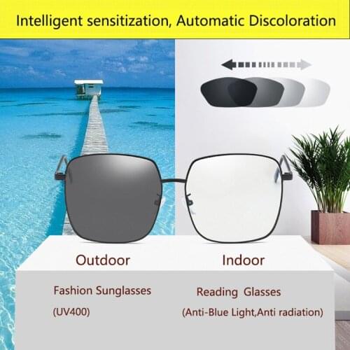 Big Square Filter Computer Glasses For Blocking Anti Blue Light Eye Eyestrain Transition Photochromic Gaming Glasses Women Men