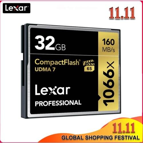 Original Lexar UDMA 7 CF Card 1066x 64GB 32GB Up to 160MB/s VPG-65 128GB Compactflash Memory card for Full HD/3D and 4K video