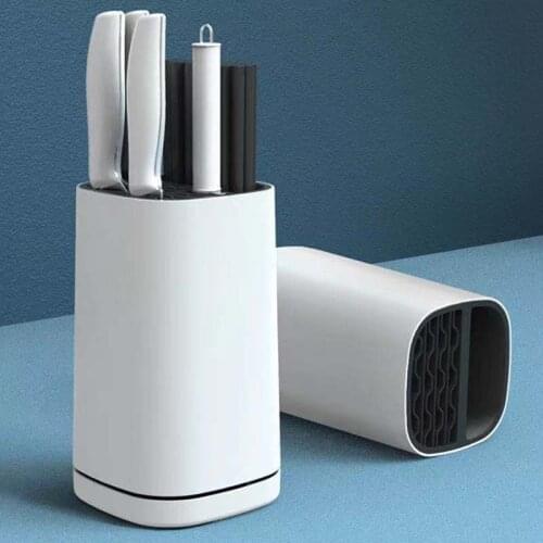 Knives Holder Stand Cutting Tool Storage Block Rack with Draining Board Organizer Shelf for Cooking Utensils Kitchen Accessories