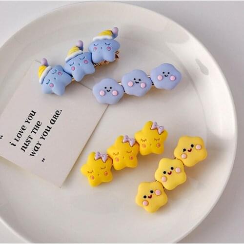 Hairpin 2021 New Cloud Star Cute Sweet Girl Bangs Clip Side Hairpins Female Jewelry Hair Accessoreis