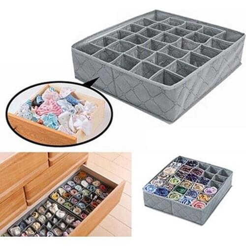 Foldable Underwear Socks Drawer Organizer Storage Box Useful 30 Cells Container Closet Storage Box For Scarfs Socks