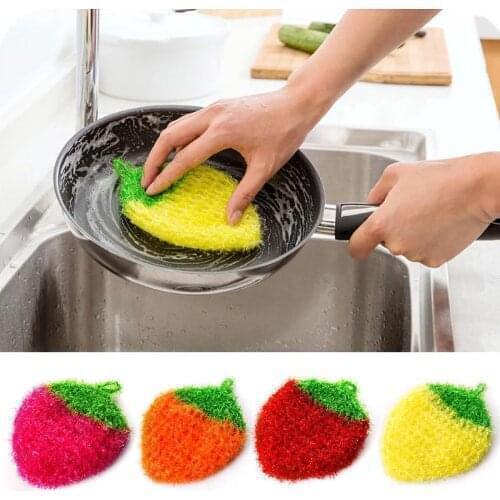 1pc Korea Strawberry Wipes Kitchen Towel Cleaning Rag Dishwashing Towels Acrylic Polyester Silk Dish Cloth Cleaning Cloth