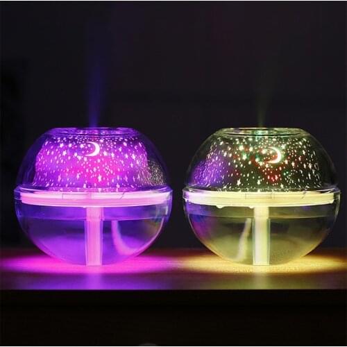 Crystal Projection Humidifier Large Capacity USB Creative Home Colorful Projection Air Purification Humidifier Night Light