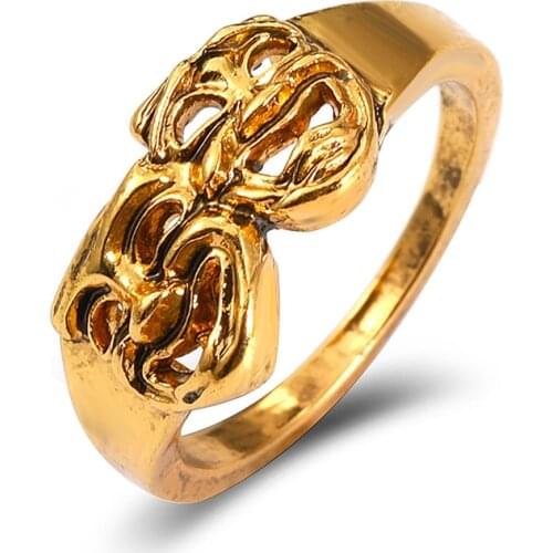 European and American Fashion New Retro Smiley Ring Punk Style Metal Face Ring Personality Creative Party Jewelry Gifts