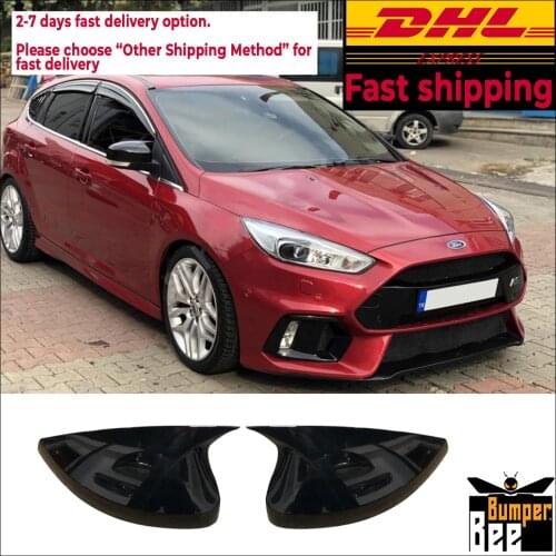 Mirror Cover For Ford Focus 3 - 3,5 2011 2012 2013 2014 2015 2016 2017 2018 Accessory Bright Black BAT BATMAN Case CAR Shield