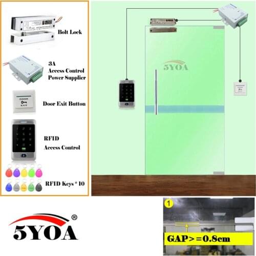 Iron Waterproof RFID Access Control System Smart Door Lock Safe Kit Electronic Gate Opener Home Garage Set Eletric Magnetic