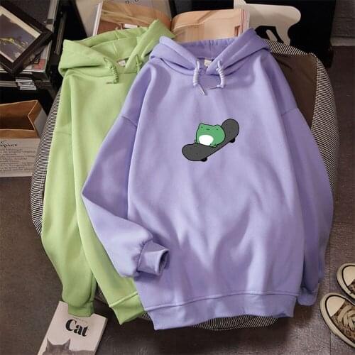 Woman Hooded Sweatshirt with Pocket Kawaii Cartoon Hoodie Oversized Itself Female Harajuku Funny Loose Pullover Warm Coat Ladies