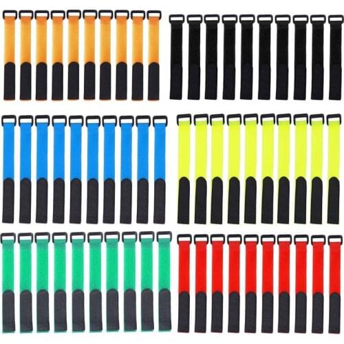 10pcs/set Reusable Fishing Rod Tie Holder Strap Suspenders Fastener Hook Loop Cable Cord Tie Belt Fishing Tackle Box Accessories