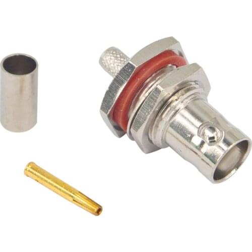 100 Pieces BNC female crimp RF connector BNC female crimp Jack for RG58 RG142 LMR195 coaxial cable