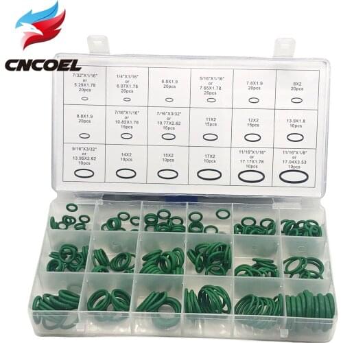 200/225/270Pcs O Ring Rubber Washer Black Green Seals Assortment O-Ring Sealing Set Nitrile Washer kit