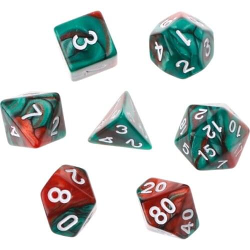 7pcs/Set Acrylic Polyhedral Dice For TRPG Board Game D4-D20