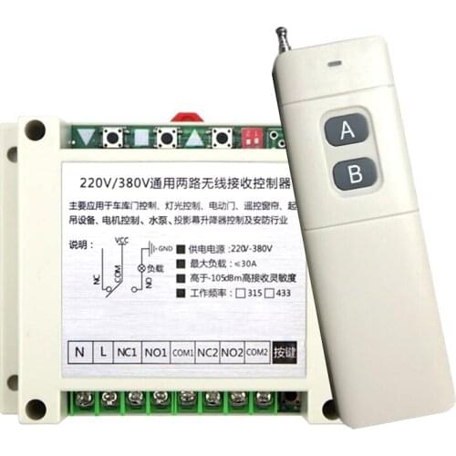 220v380v Volt Pump Wireless Remote-Control Switch Two-way Long-distance Garage Curtain Door Motor Forward and Reverse-Controller