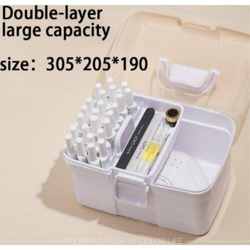 Nail Storage Box Nail Art Box Manicure Tool Box Portable Nail Toolbox Art Box Professional Manicure Storage Box Acrylic Tool Box