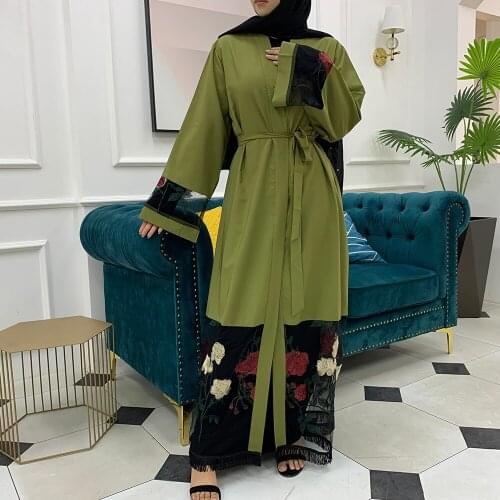 Eid Mubarak Kaftan Abaya Dubai Kimono Women Muslim Hijab Dress Embroidery Islamic Clothing Caftan Turkey Robe African Dresses