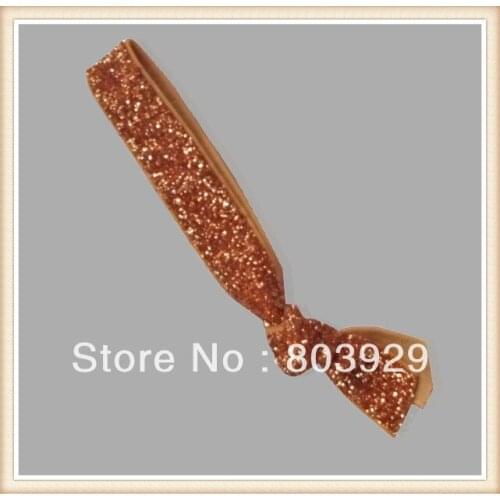 Elastic Gold Glitter Ribbon Hair Ties 5/8" Stretch Metallic Velvet Ribbon Hair Tie Women Hair Tie