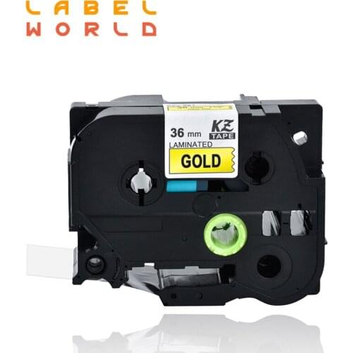Label World 36mm TZe-861 black on gold tze label tape Compatible for brother P-TOUCH label printer ribbon 1 PACK