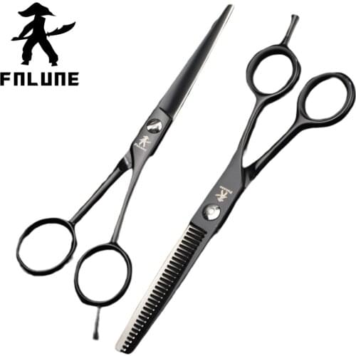 FnLune A-line Scissors VG 10 Top Black Professional Hair Salon Scissors Cut Barber Haircut Thinning Shear Hairdressing Scissors