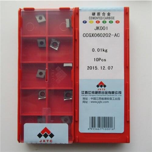 JXTC CCGX060202-AC JK001 / CCGX060204-AC JK001 / CCGX120404-AH JK001 / CCGX120408-AC JK001 CNC carbide inserts 10PCS/BOX