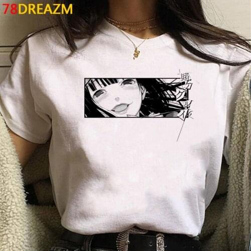 Kakegurui top tees clothes women white t shirt plus size streetwear print kawaii summer top clothes streetwear plus size